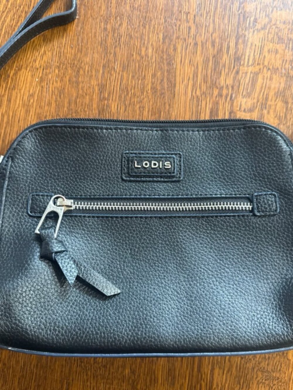 LODIS Black Pebbled Leather Crossbody